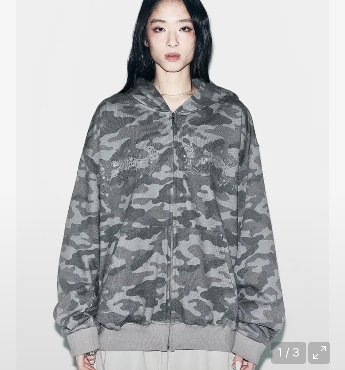 Yeel STUDDED ZIPUP HOODIE OVERSIZED CAMO 상품이미지1