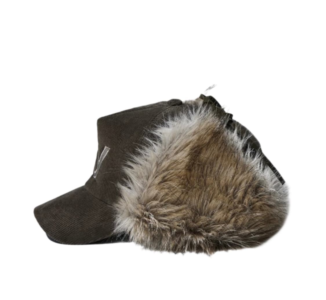 Open YY Faux Fur Corduroy Earflap cap 상품이미지2