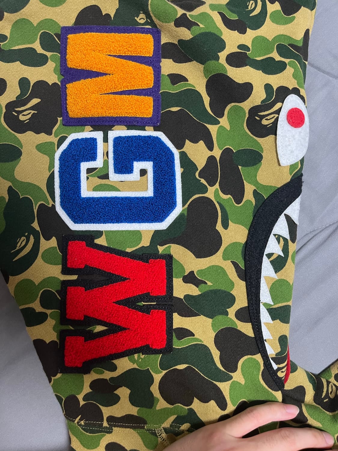 베이프 ABC 카모 샤크 후드집업 그린 양면 지퍼 희귀제품 상품이미지2