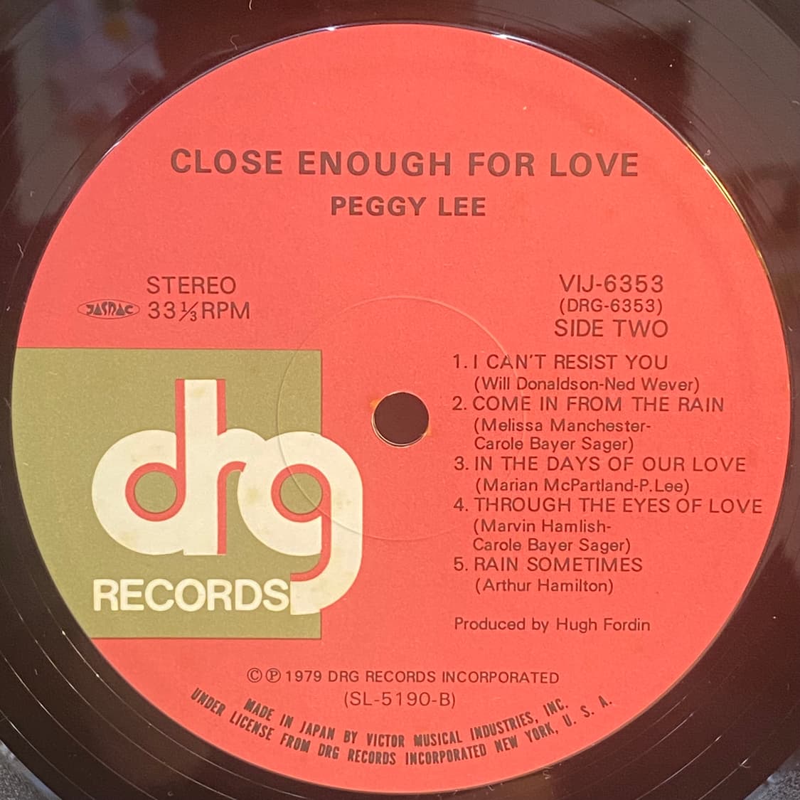 (LP) Peggy Lee -Close Enough For Love 상품이미지5