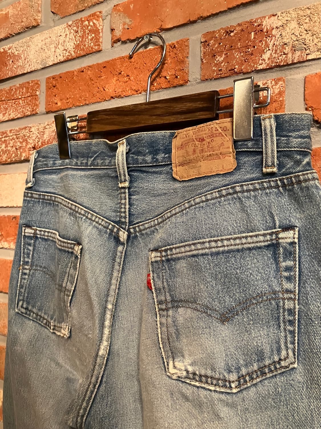 80s USA 빈티지 리바이스 501 이행기 66후기 논셀비지 데님 팬츠 상품이미지6
