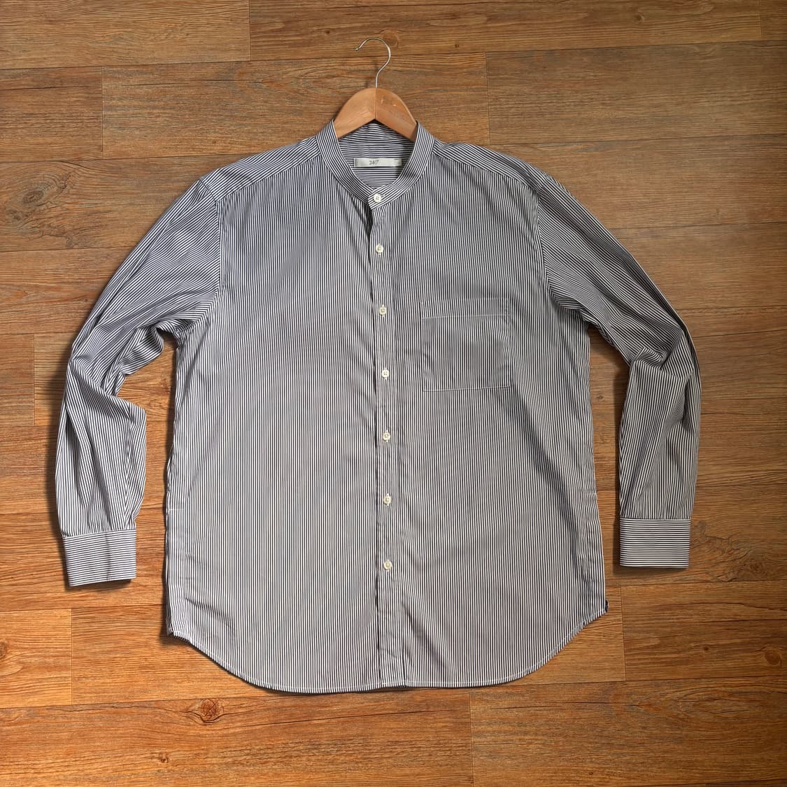 247 시리즈 셔츠 남방 박스핏 L 루즈핏 스트라이프 스판  상품이미지5