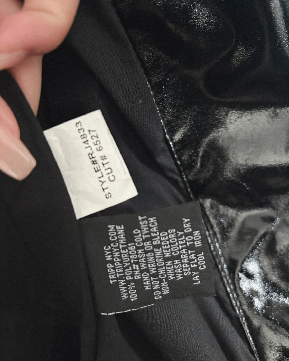 tripp nyc 페이턴트 레더 크롭컷 라이더자켓 상품이미지7