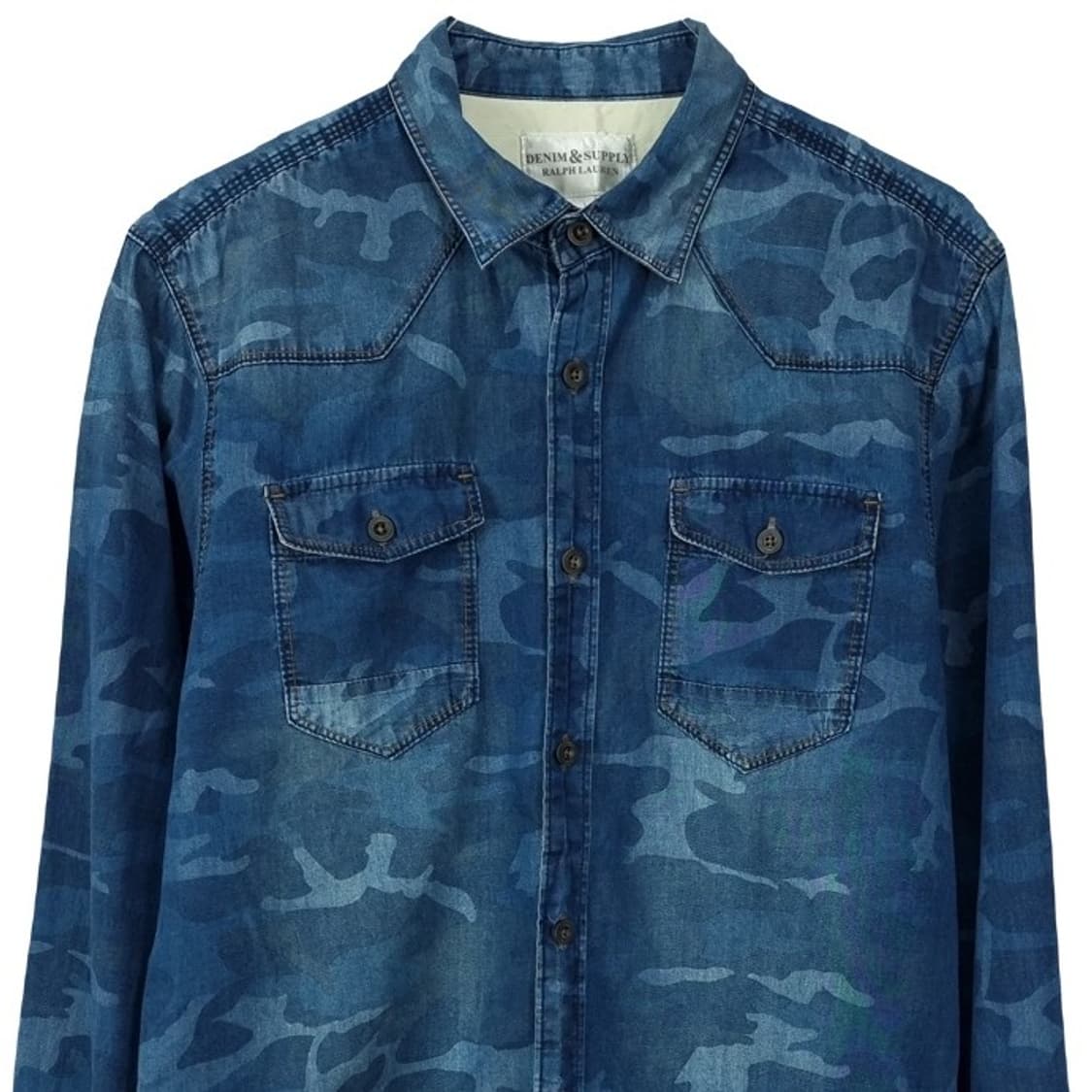 [데님앤서플라이] 카모 패턴 데님 셔츠 P01574 상품이미지4