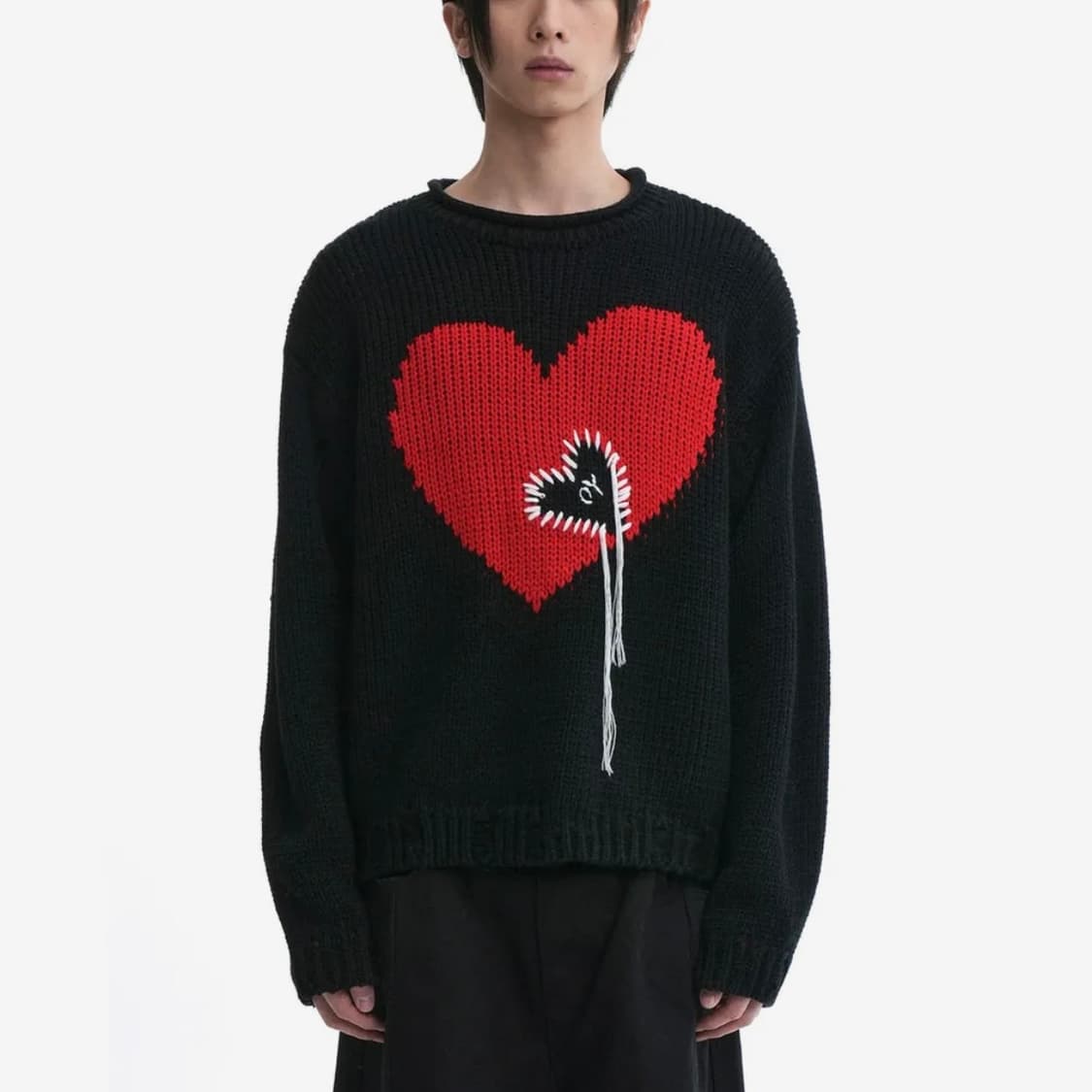 OY HEART STITCH DESTROYED KNIT 상품이미지3