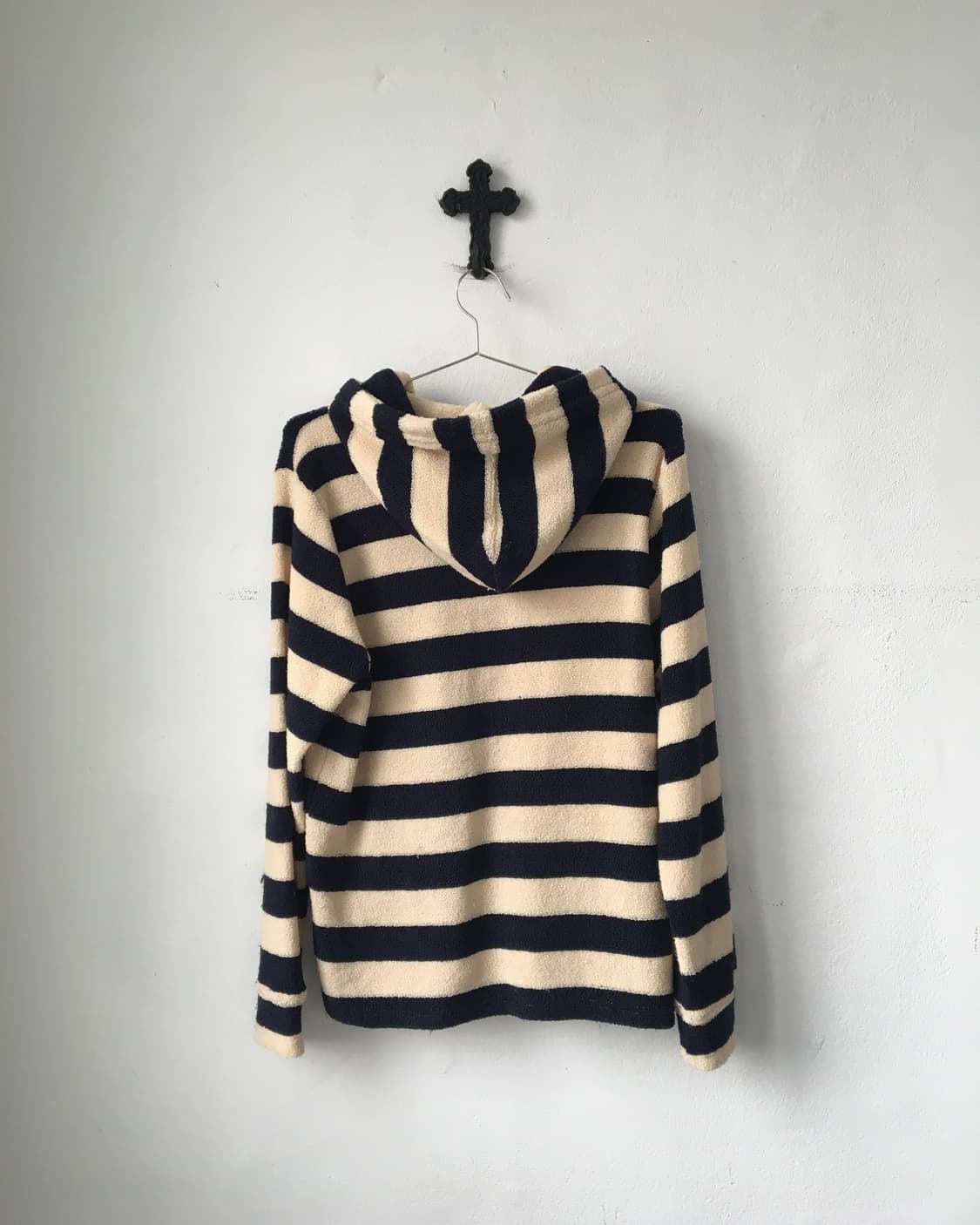 Stripe pattern fleece hood zip up 상품이미지5