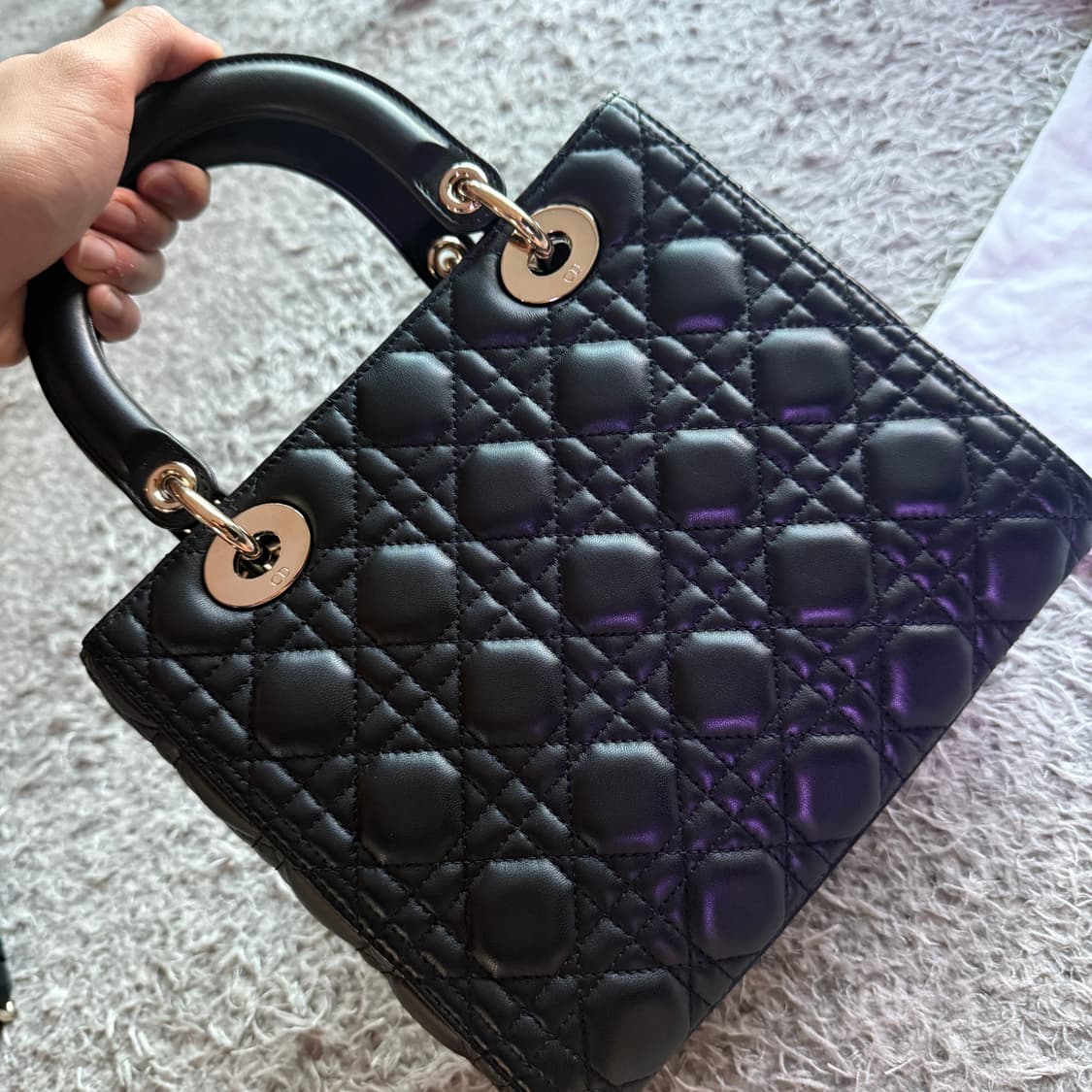 디올 레이디백 미디움 램스킨 까나쥬 상품이미지3