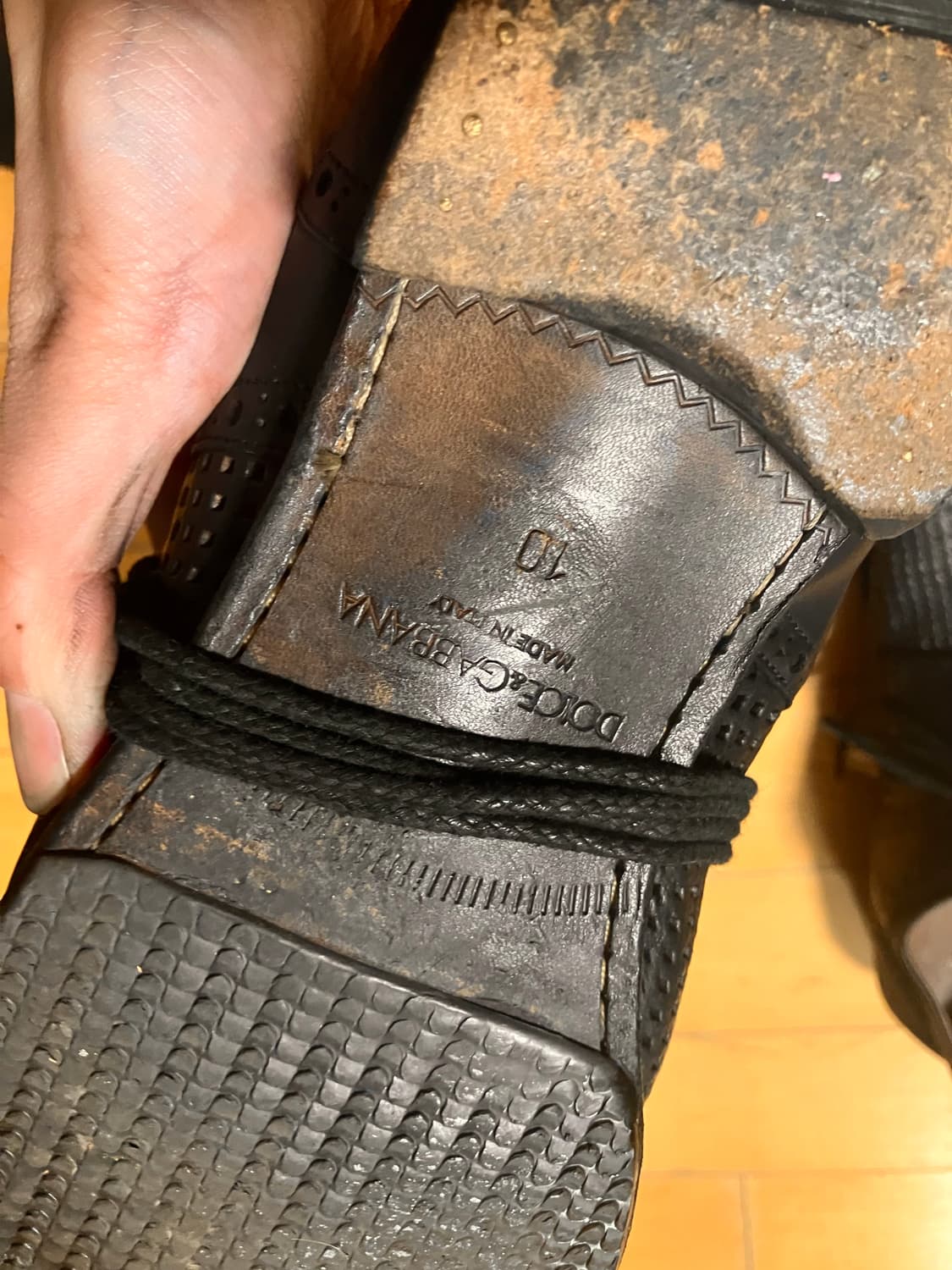 D&G 90s 돌체앤가바나 메탈 페인티드 펀칭 더비 275-80 상품이미지6