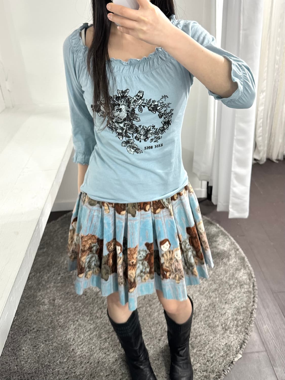 lest rose design pleats skirt 상품이미지6