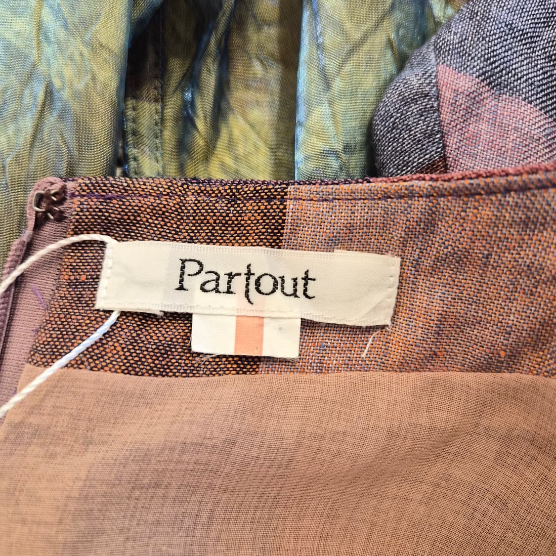 partout 멀티컬러 린넨 체크 반팔 원피스 상품이미지8