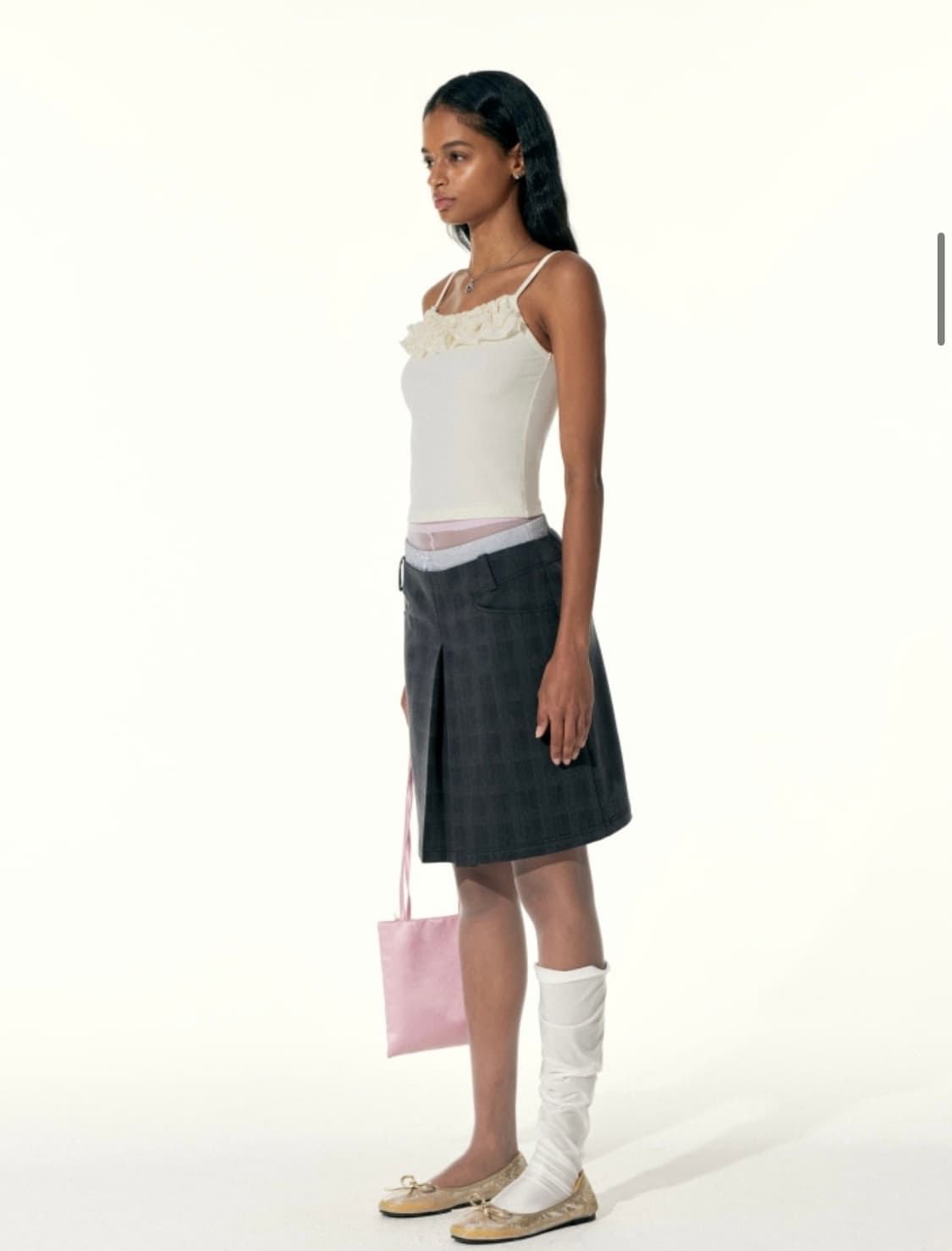 오운서(구 런웨이티켓) 타임리스 타탄체크 미디스커트 M 상품이미지4