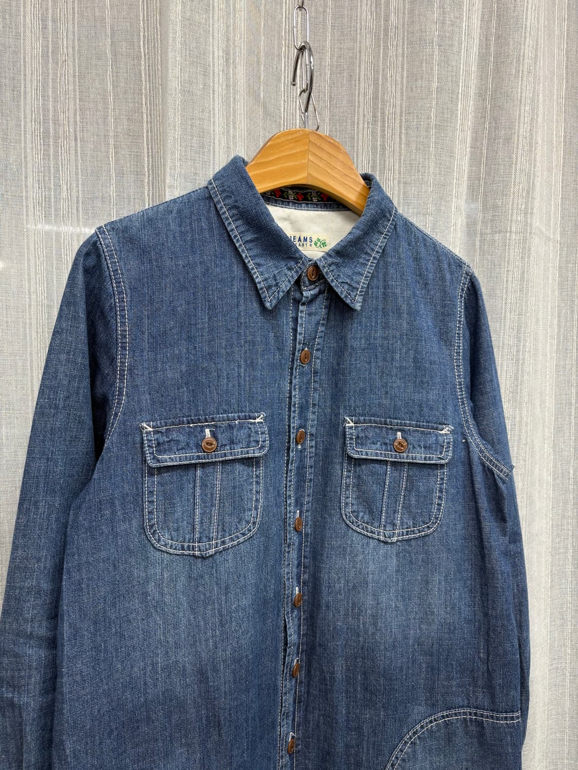 BEAMS 빔즈 하트 데님 셔츠 원피스 상품이미지5