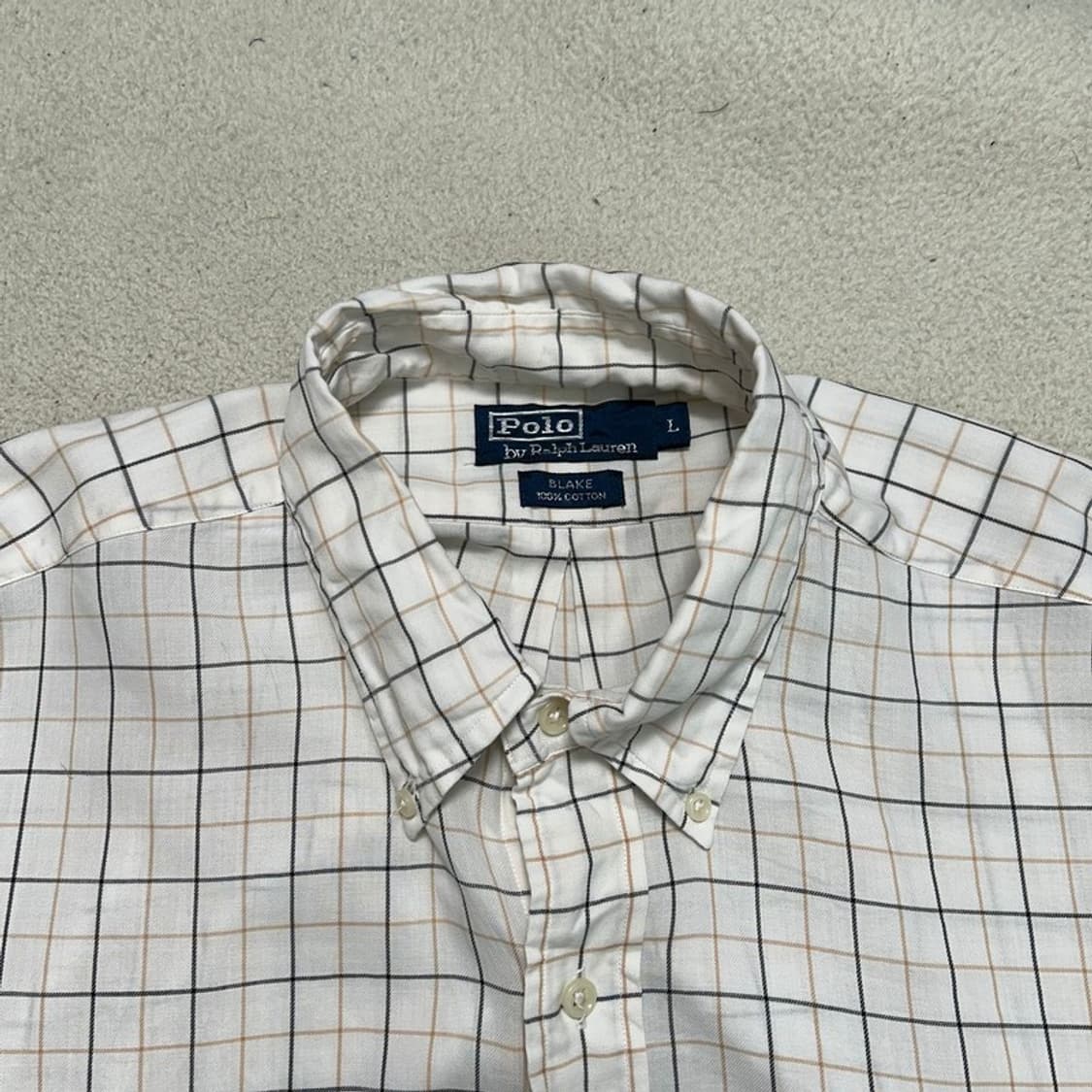 폴로랄플로렌 클래식핏 체크 셔츠 XL 상품이미지4