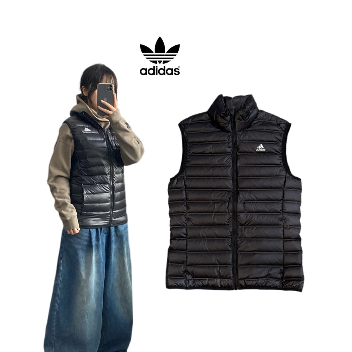 아디다스 애벌레 고프코어 경량패딩 조끼 베스트 상품이미지1