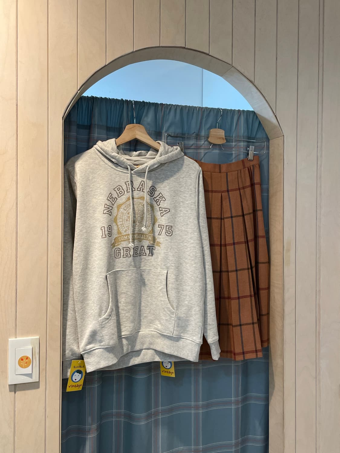 일본빈티지 체크주름스커트 상품이미지3