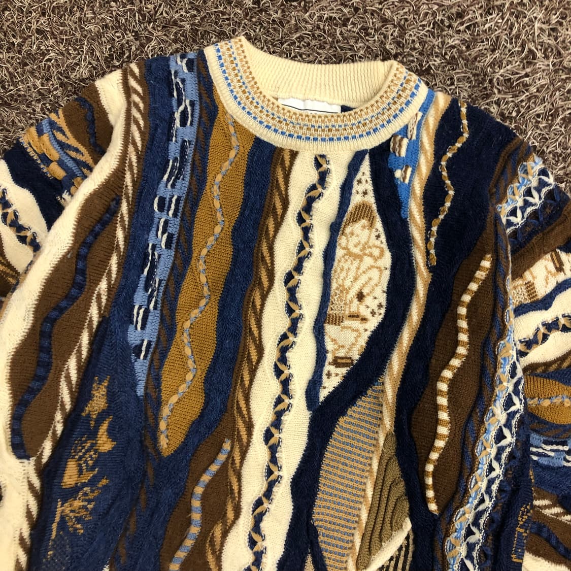 Carlo Alberto 빈티지 울 멀티컬러 패턴 니트 스웨터 상품이미지2