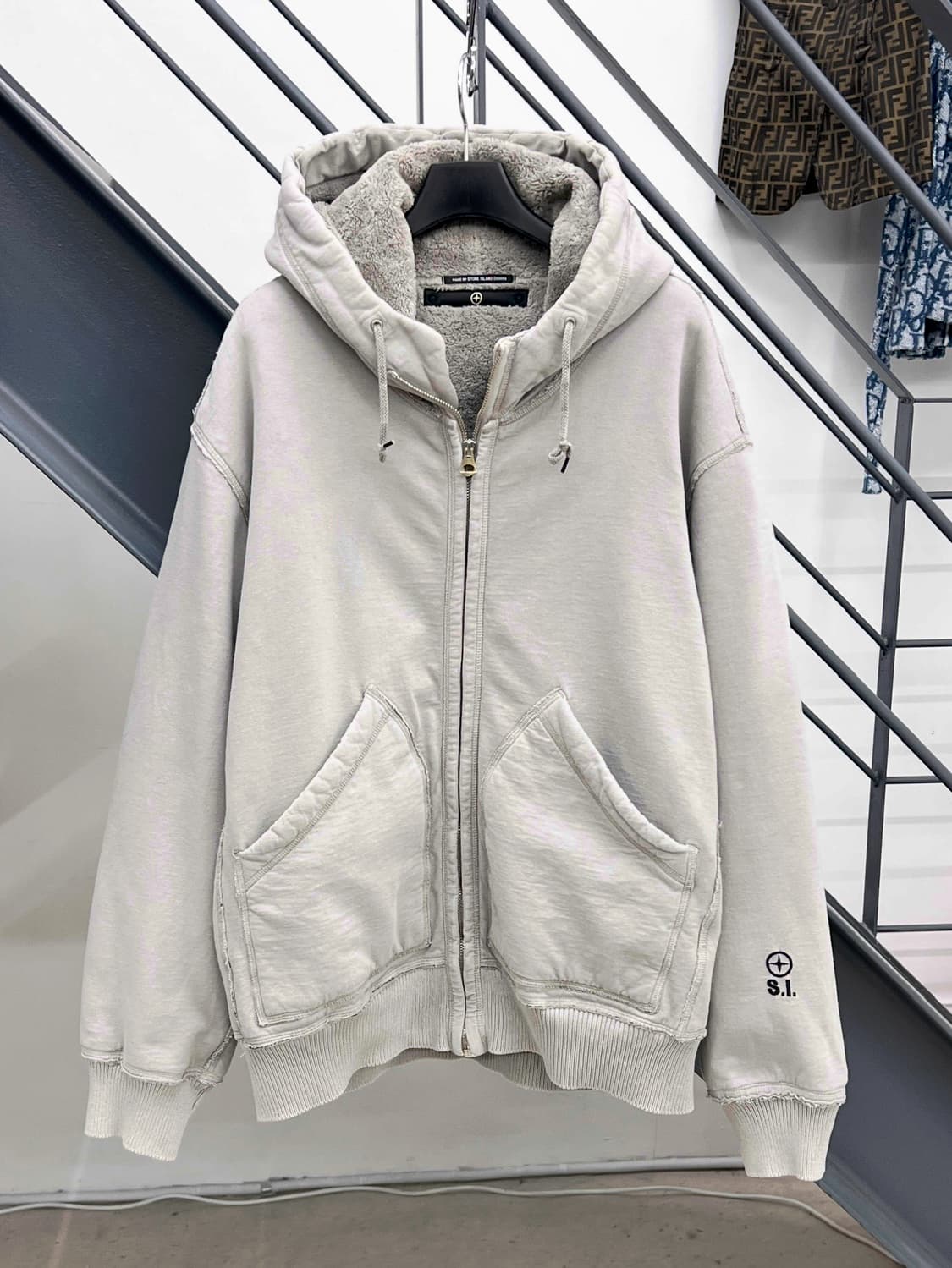 스톤아일랜드 00s 데님즈 라인 보아 후드집업 상품이미지1