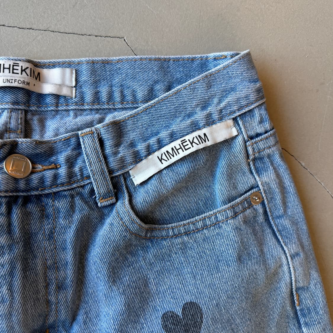 메종 김해김 하트 프린트 플레어 데님 팬츠 상품이미지3