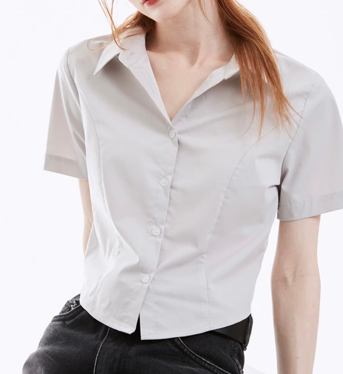 네비 nevy 케니 베이직 크롭 반팔셔츠 상품이미지5