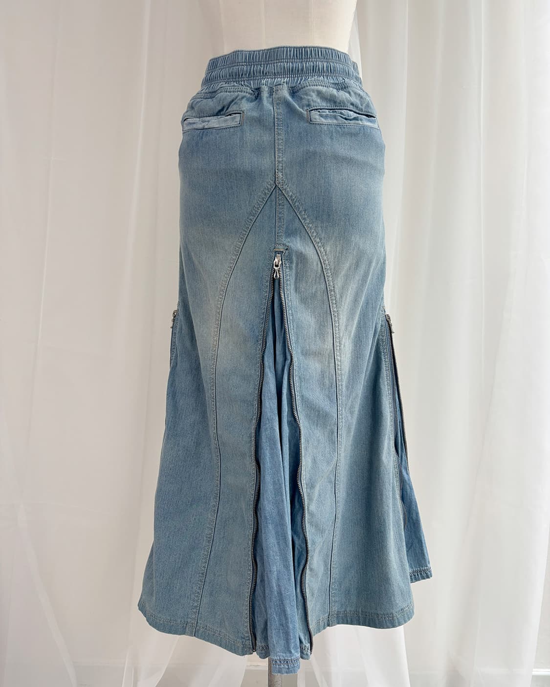 g.o.a vintage denim zipper long skirt 상품이미지6