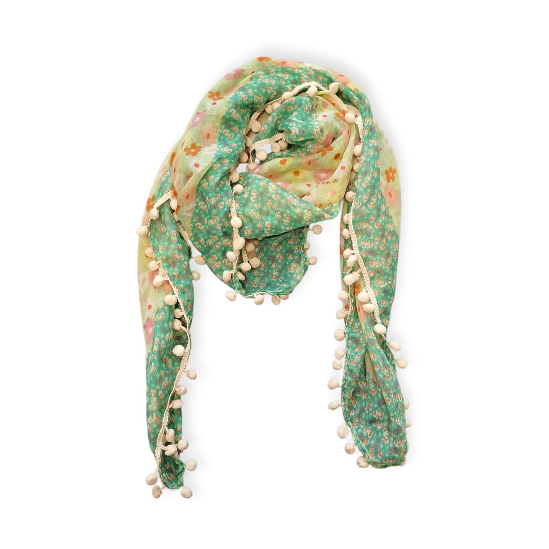 모리걸 하구미 그린 플라워 스카프 상품이미지1