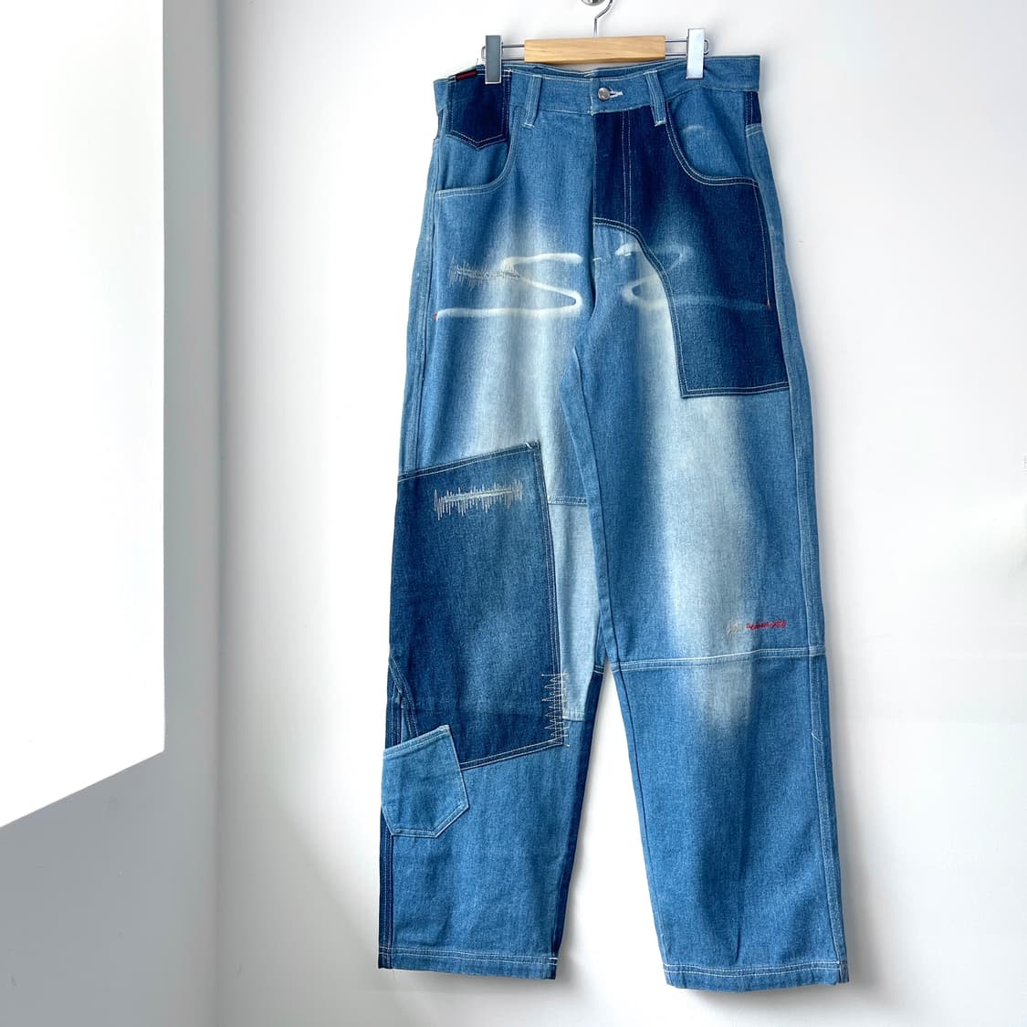 푸부 클라우드 패치워크 올드스쿨 와이드 데님 팬츠 상품이미지6
