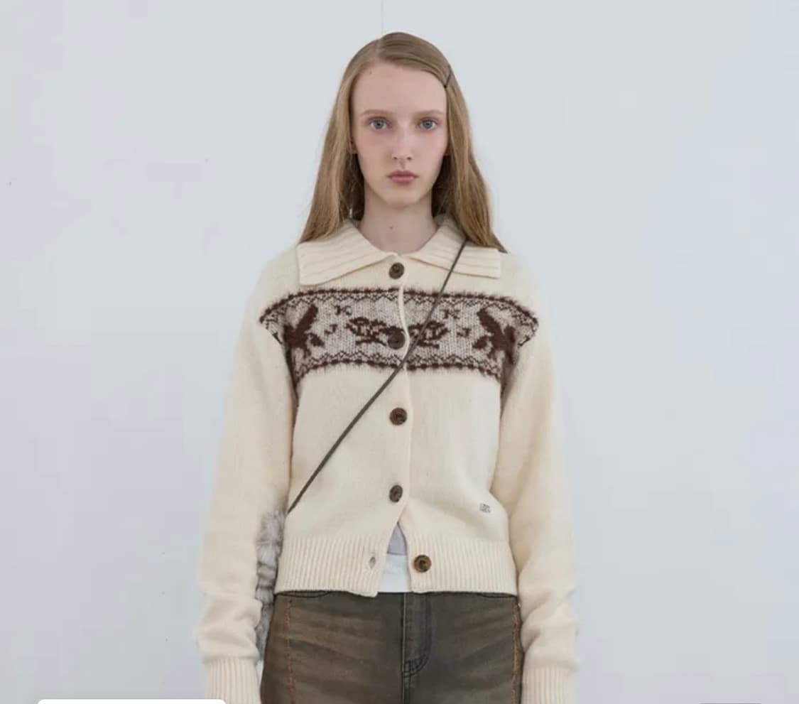 기준 노르딕 니트 가디건 아이보리 M사이즈 상품이미지1