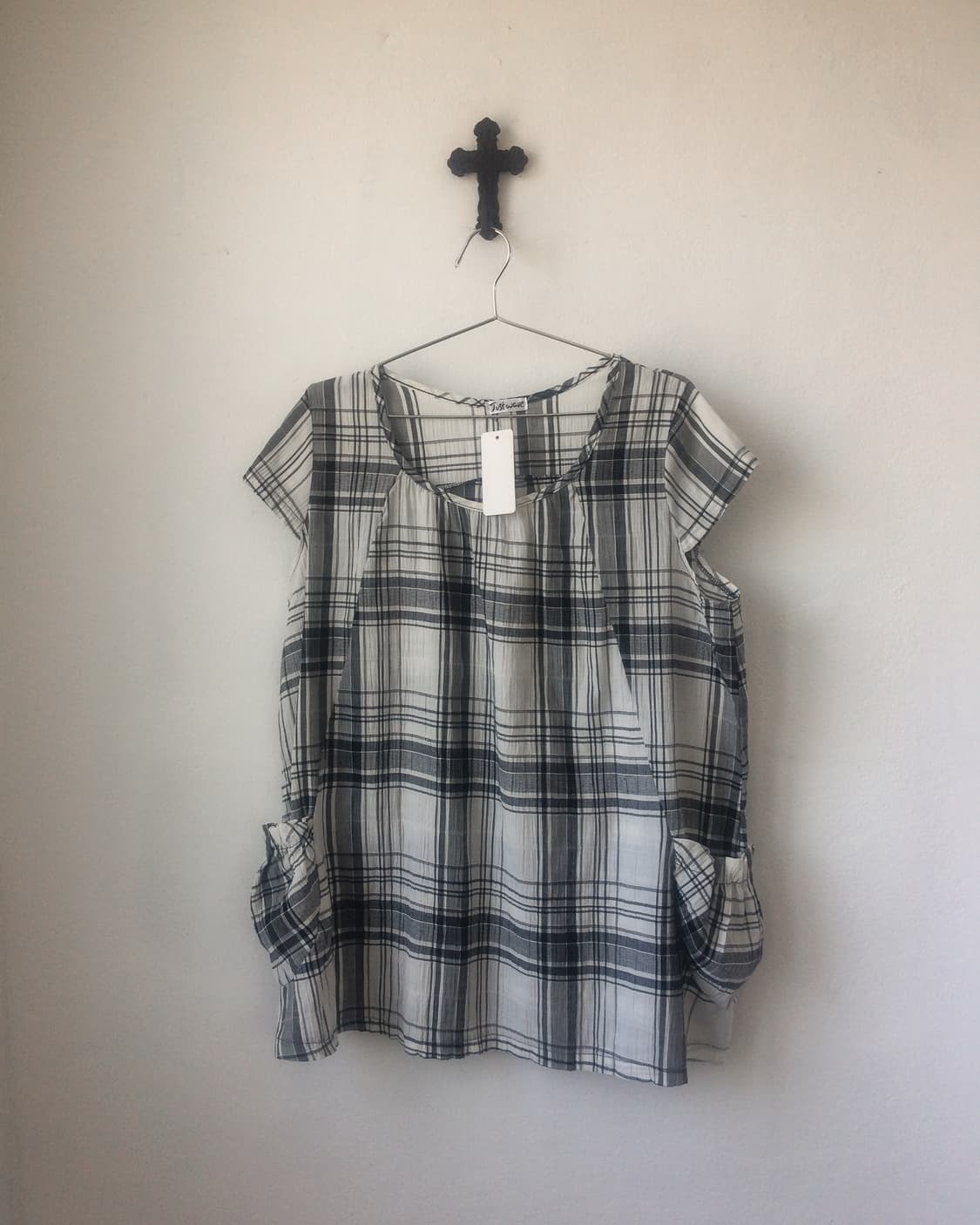 Pocket point check pattern onepiece 상품이미지1