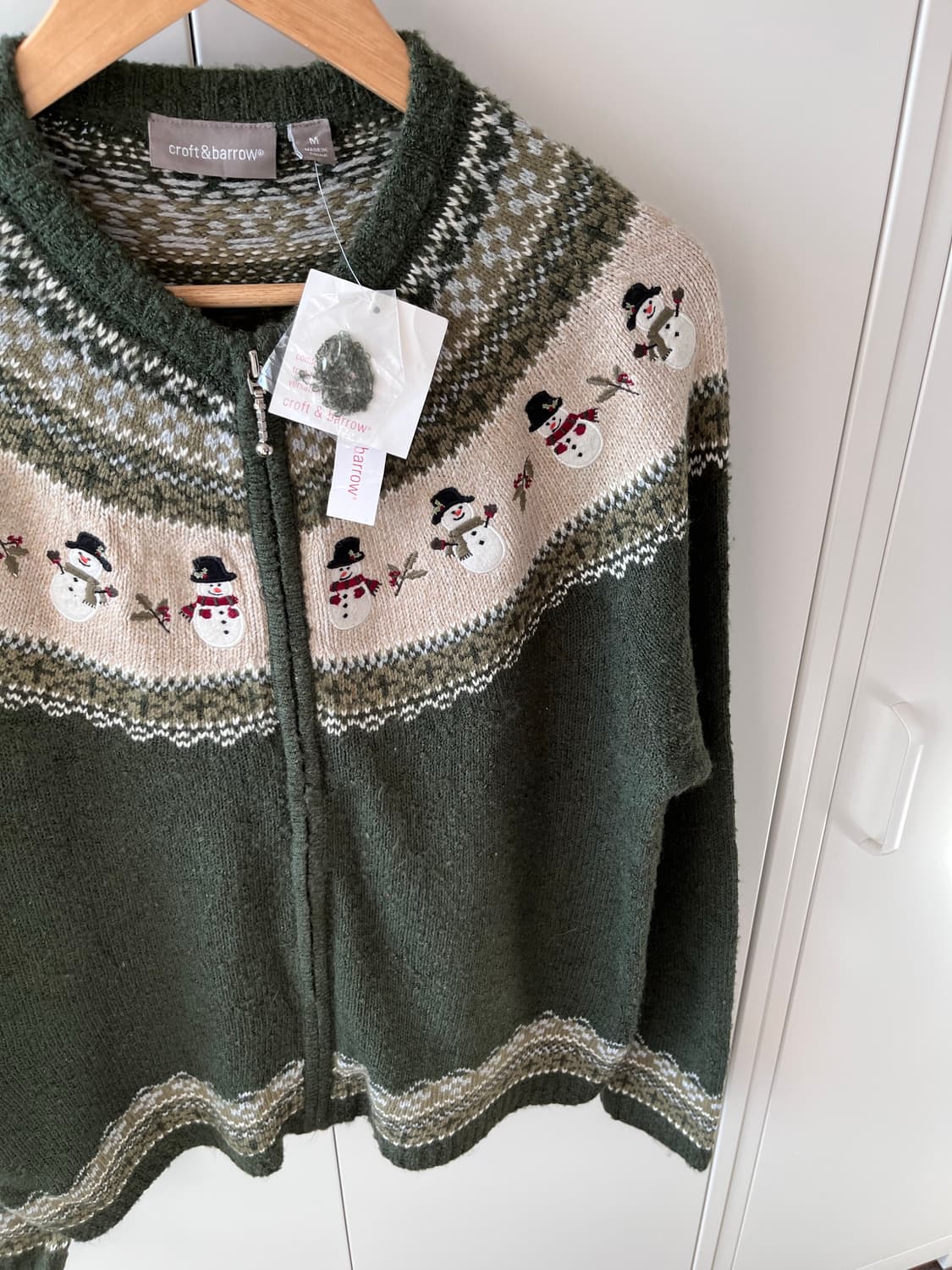 Croft & barrow 눈사람 자수 니트 가디건 그린 상품이미지8