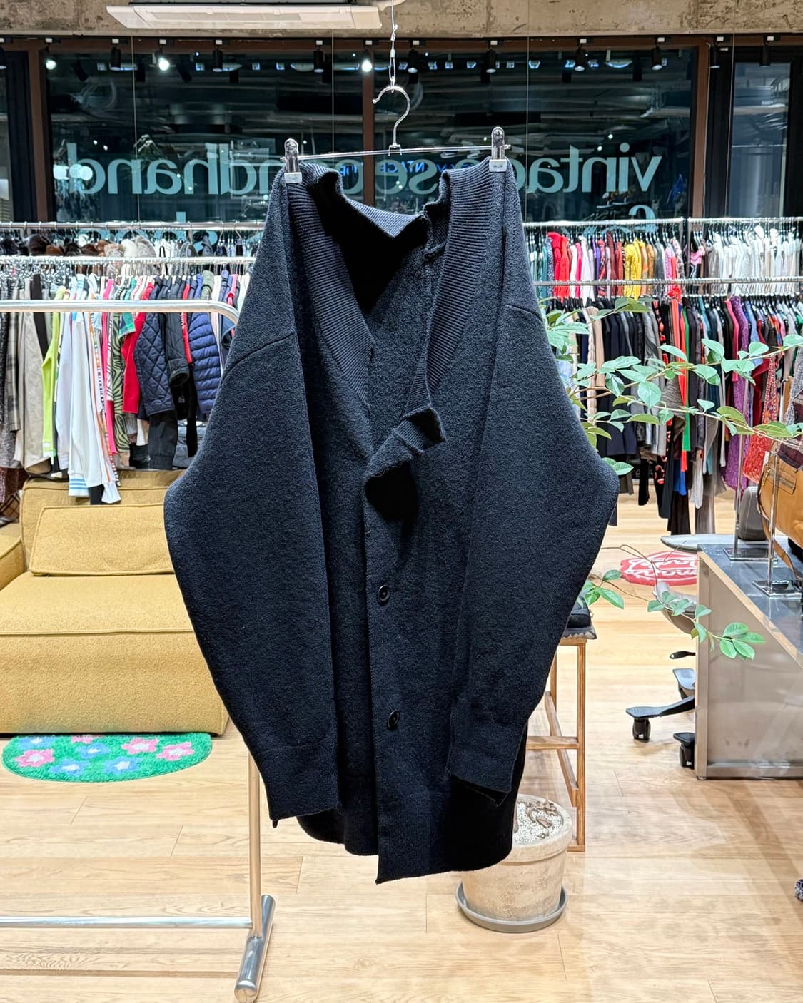 키미노리 모리시타 블랙 울 가디건 상품이미지1