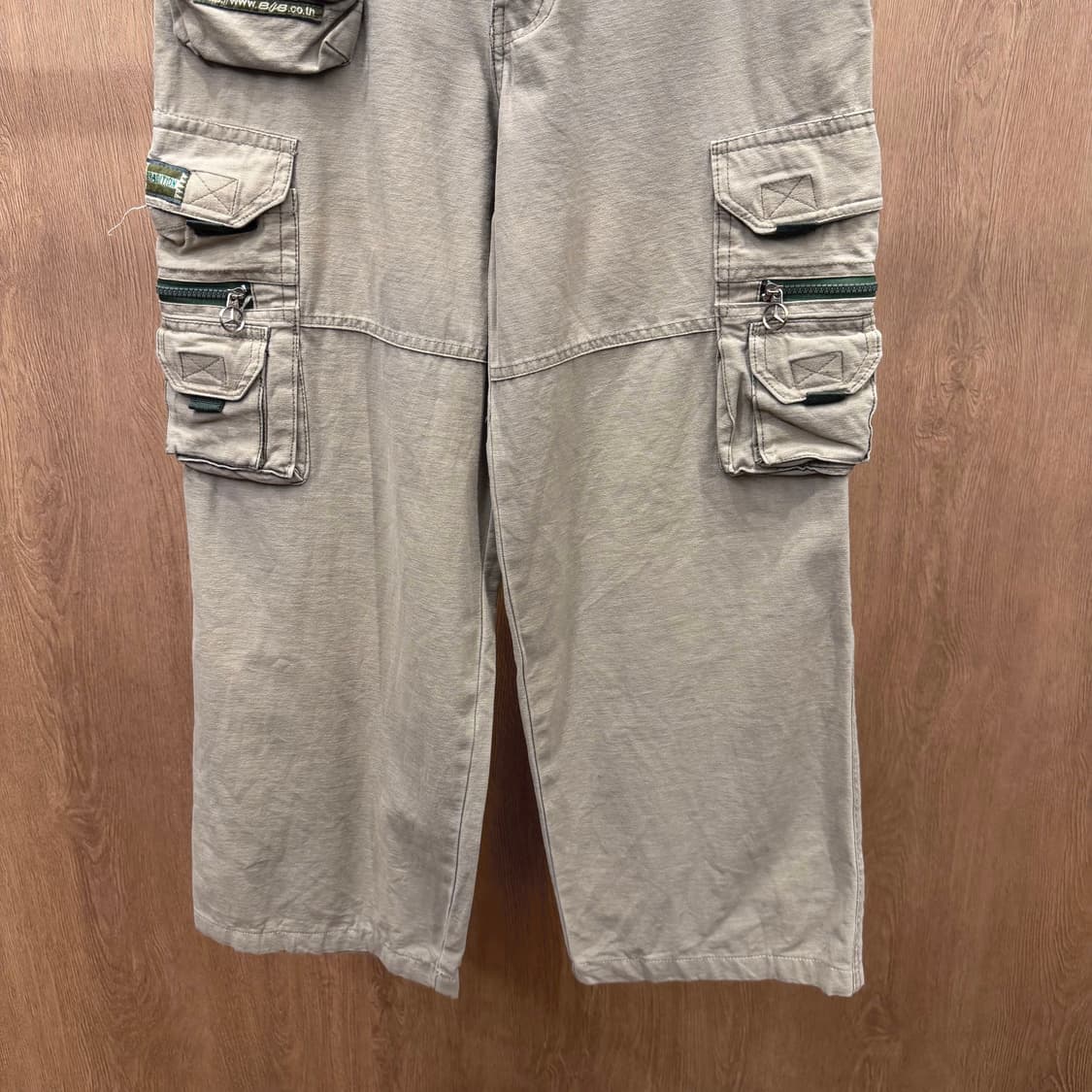 JPN 카고 팬츠 가먼트 다잉 멀티 포켓 사이드 스트랩 와이드핏 베이지 상품이미지5