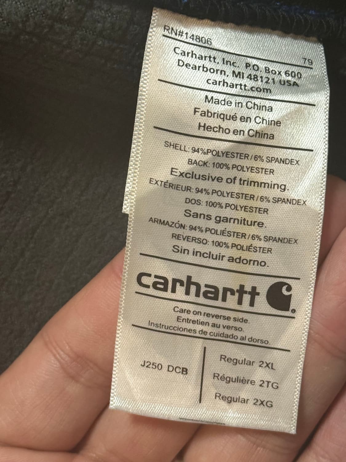 정품 칼하트 J250 소프트쉘 자켓 2XL 상품이미지4