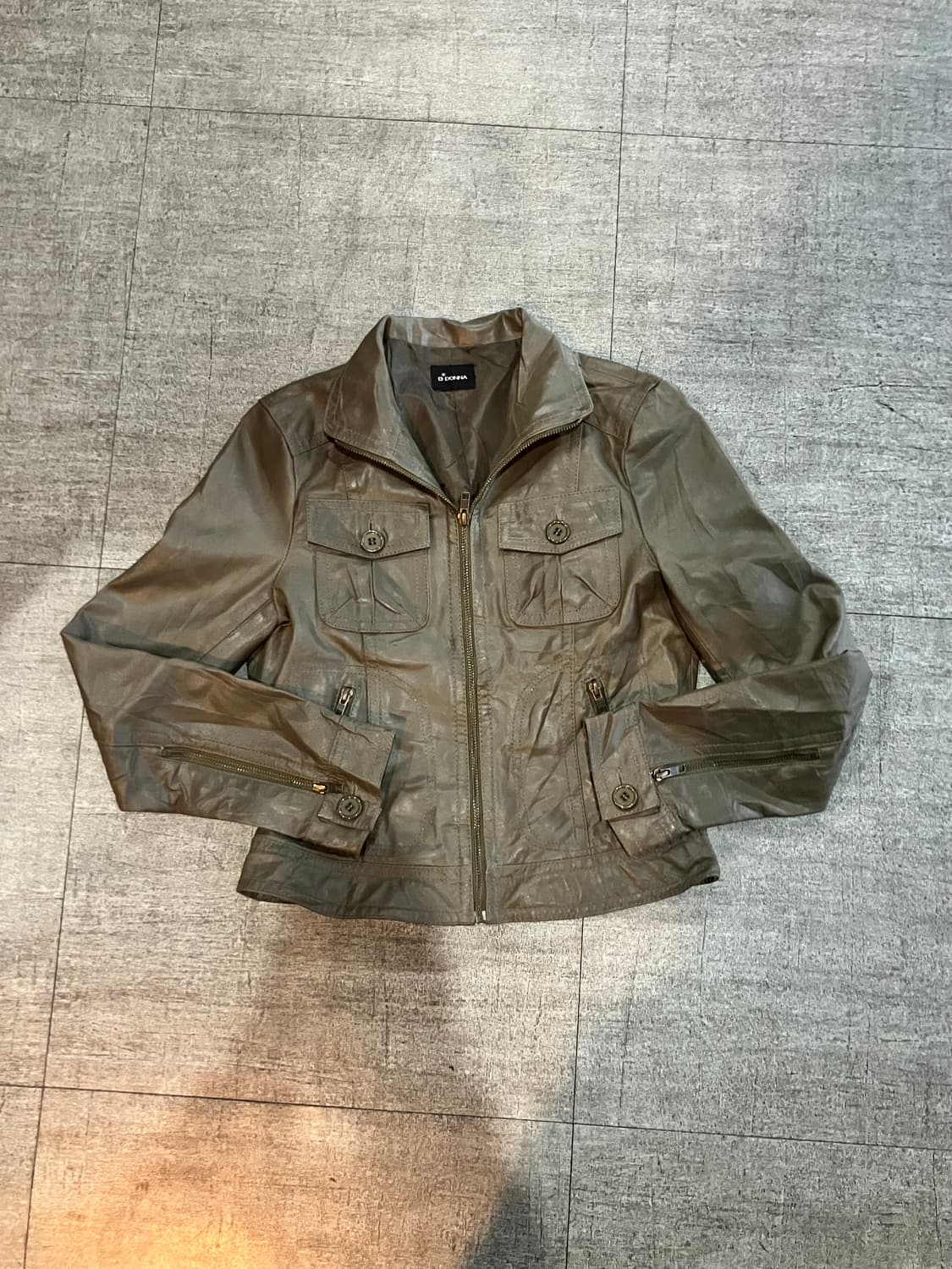 일본빈티지 Bdonna 핀터깔y2k 보헤미안 투포켓 레더자켓 상품이미지1