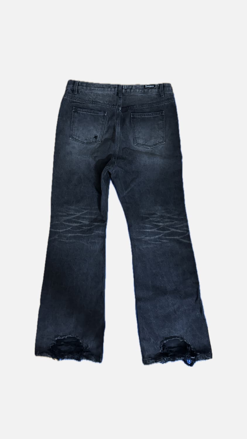 ourglass 캣워싱 플레어 진 블랙 상품이미지3