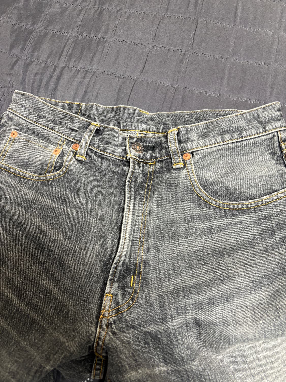 [새제품] FOB factory 셀비지 그레이 워싱데님 32/30 상품이미지3