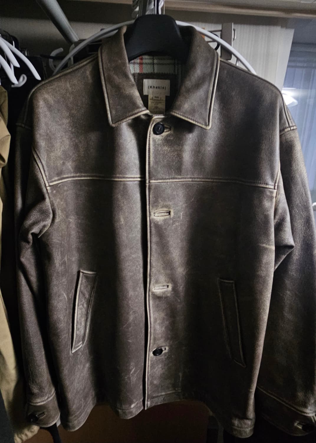 [M] 카키스 오웬 레더 카코트 브라운 상품이미지2