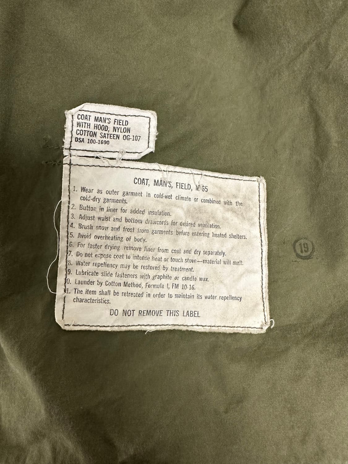 M65 오리지날 1세대 필드자켓 상품이미지6