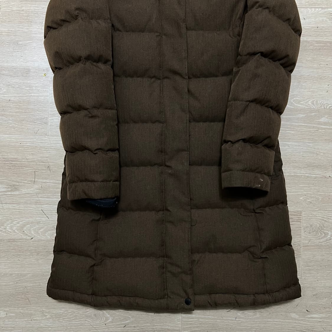 디스커버리 여성 퍼후드 구스다운 롱 패딩 점퍼 [브라운] M/95 상품이미지3