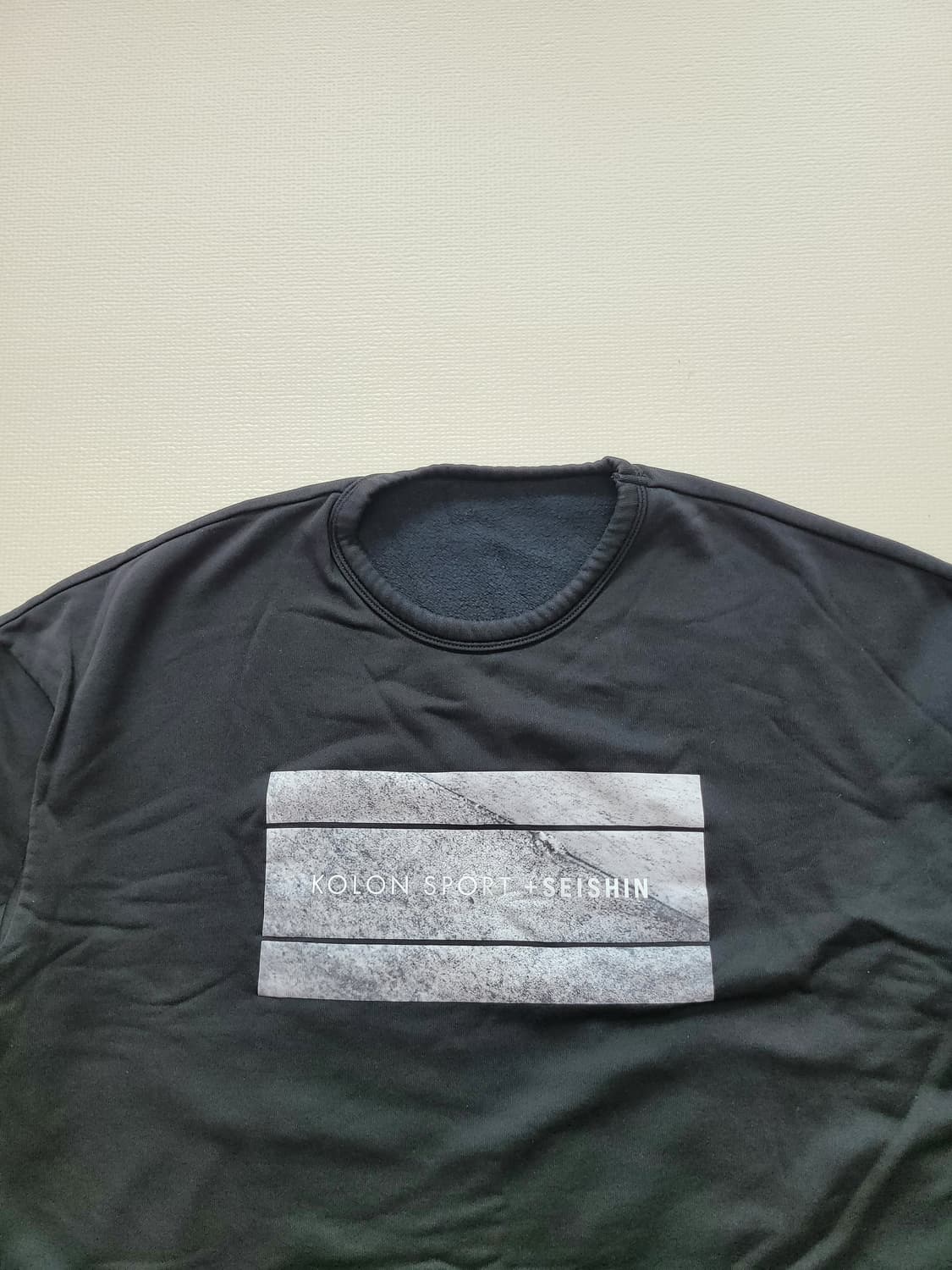 코오롱스포츠 x SEISHIN 남자 오버핏 맨투맨 XL 블랙 상품이미지4