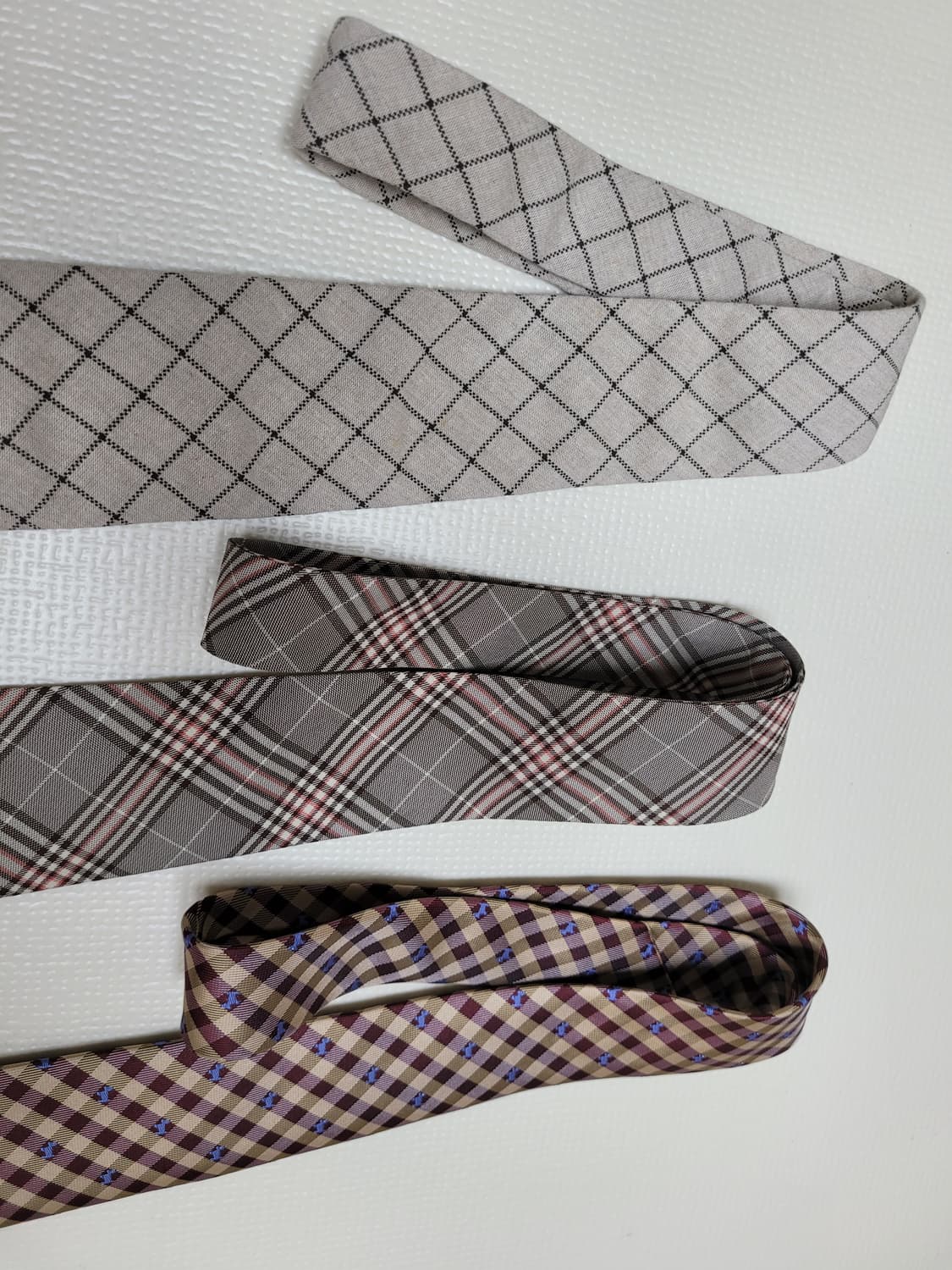 넥타이 3종 (체크패턴 아이보리, 그레이, 브라운) 상품이미지7