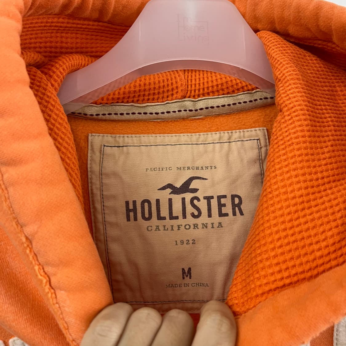 홀리스터 자수로고 오렌지 후드티 상품이미지6
