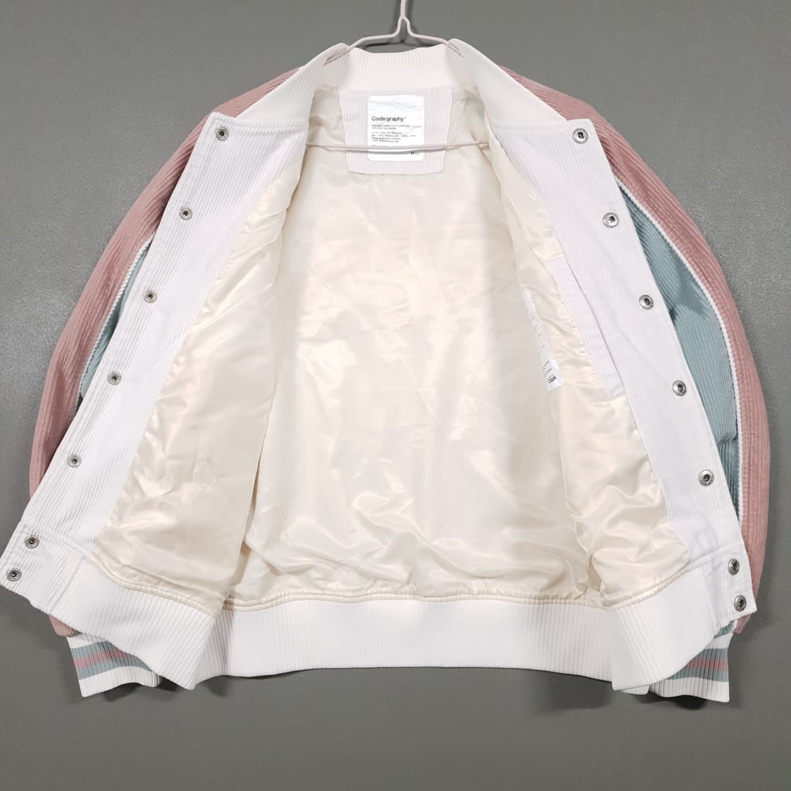 CGP 코드그라피 신형 23FW 코듀로이 배색 바시티 자켓 크림 M 상품이미지6