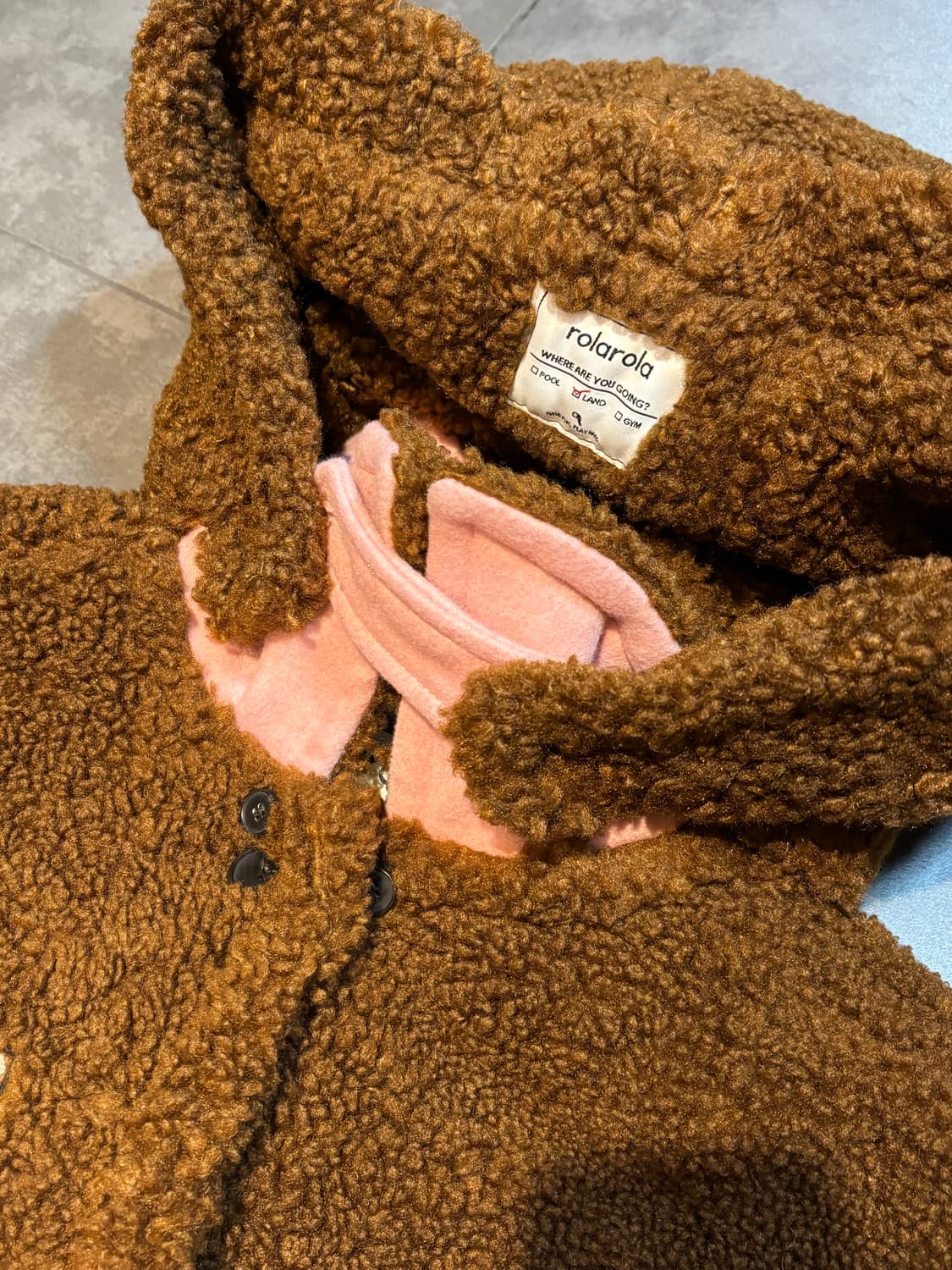 로라로라rolarola 뽀글이 부클 후드 롱 코트 상품이미지5