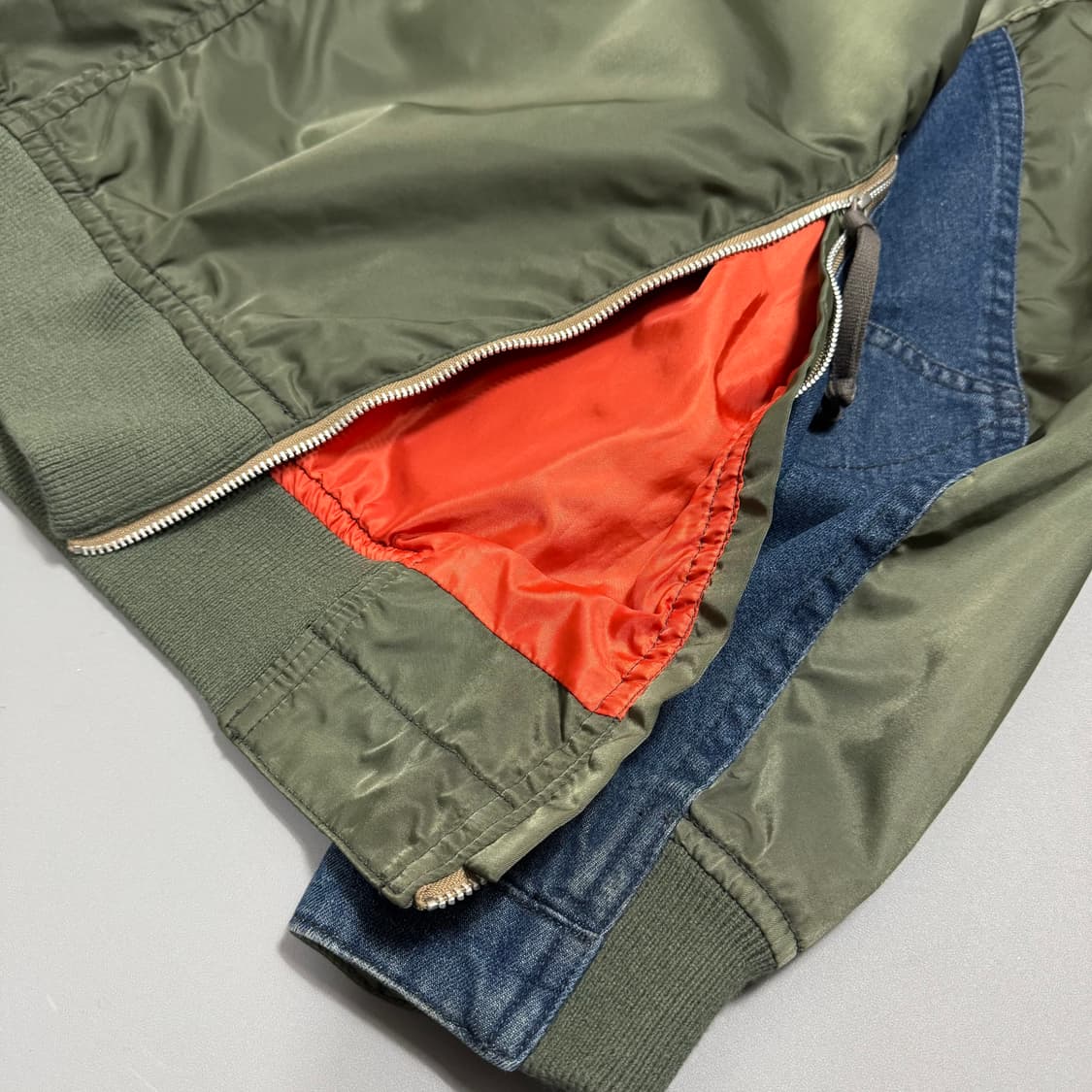 아비렉스 TRIP BLUE 올리브 인디고 데님 MA-1 플라이트 자켓 상품이미지6