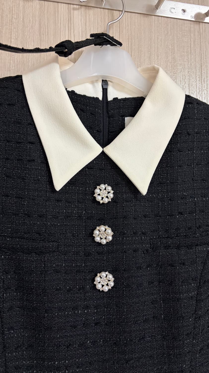 마우솔레움 Tweed Collared Dress - Black 상품이미지4