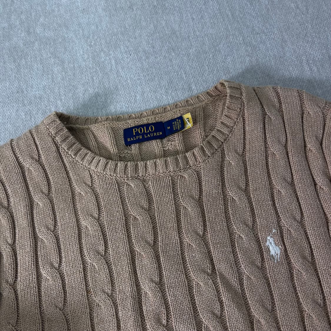 W 95 폴로랄프로렌 신형라벨 꽈배기 베이지 니트 상품이미지2