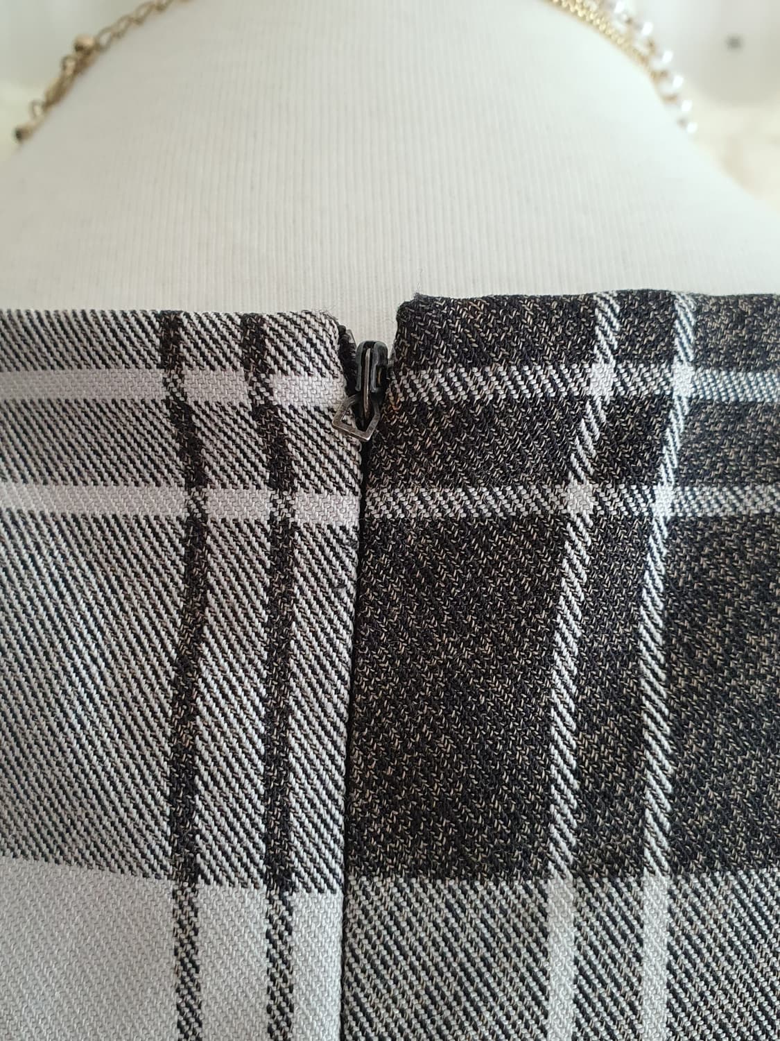 [모리걸] 체크무늬 반팔 벌룬 원피스 상품이미지4