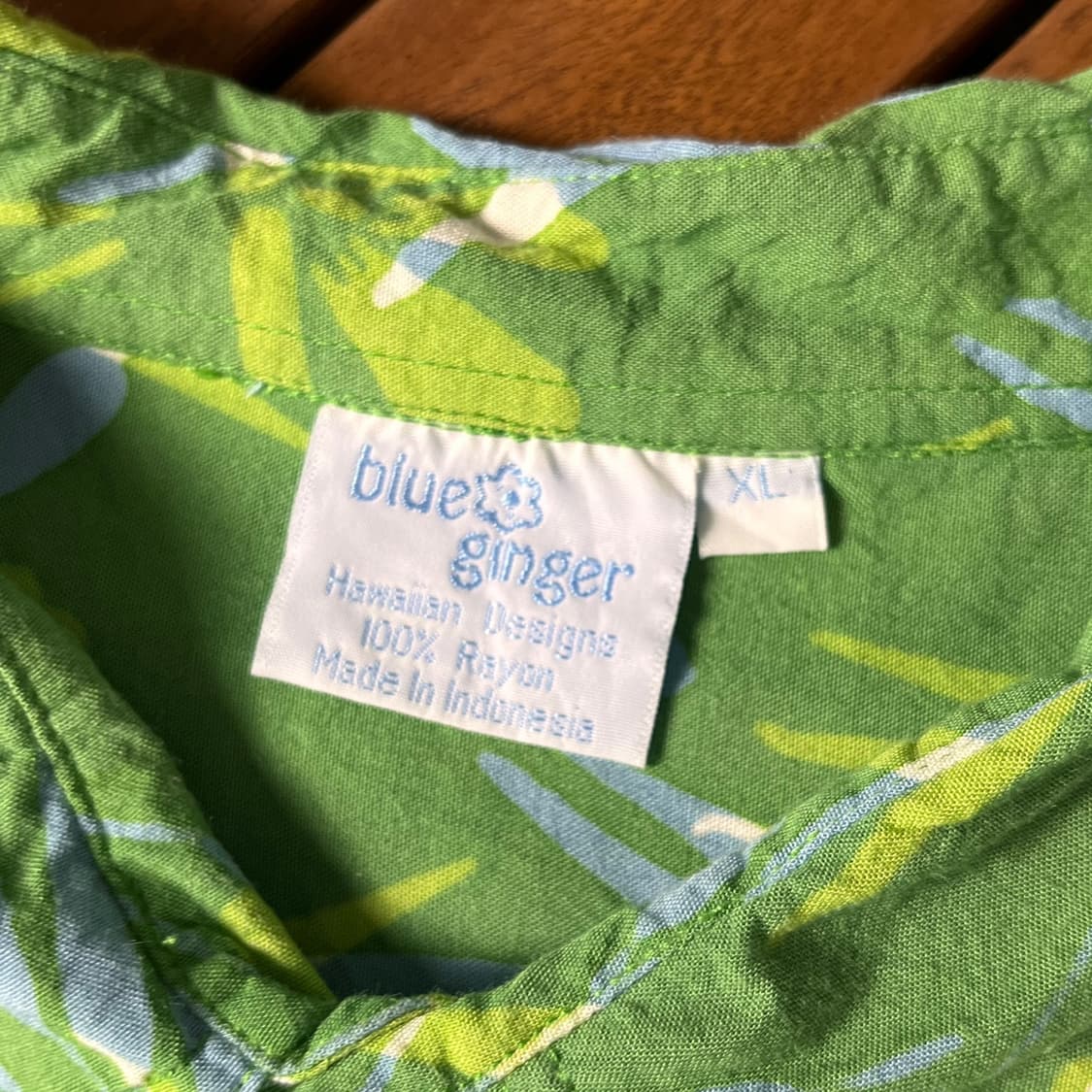 [XL]블루진저 플라워 패턴 레이온 하와이안 셔츠 상품이미지3