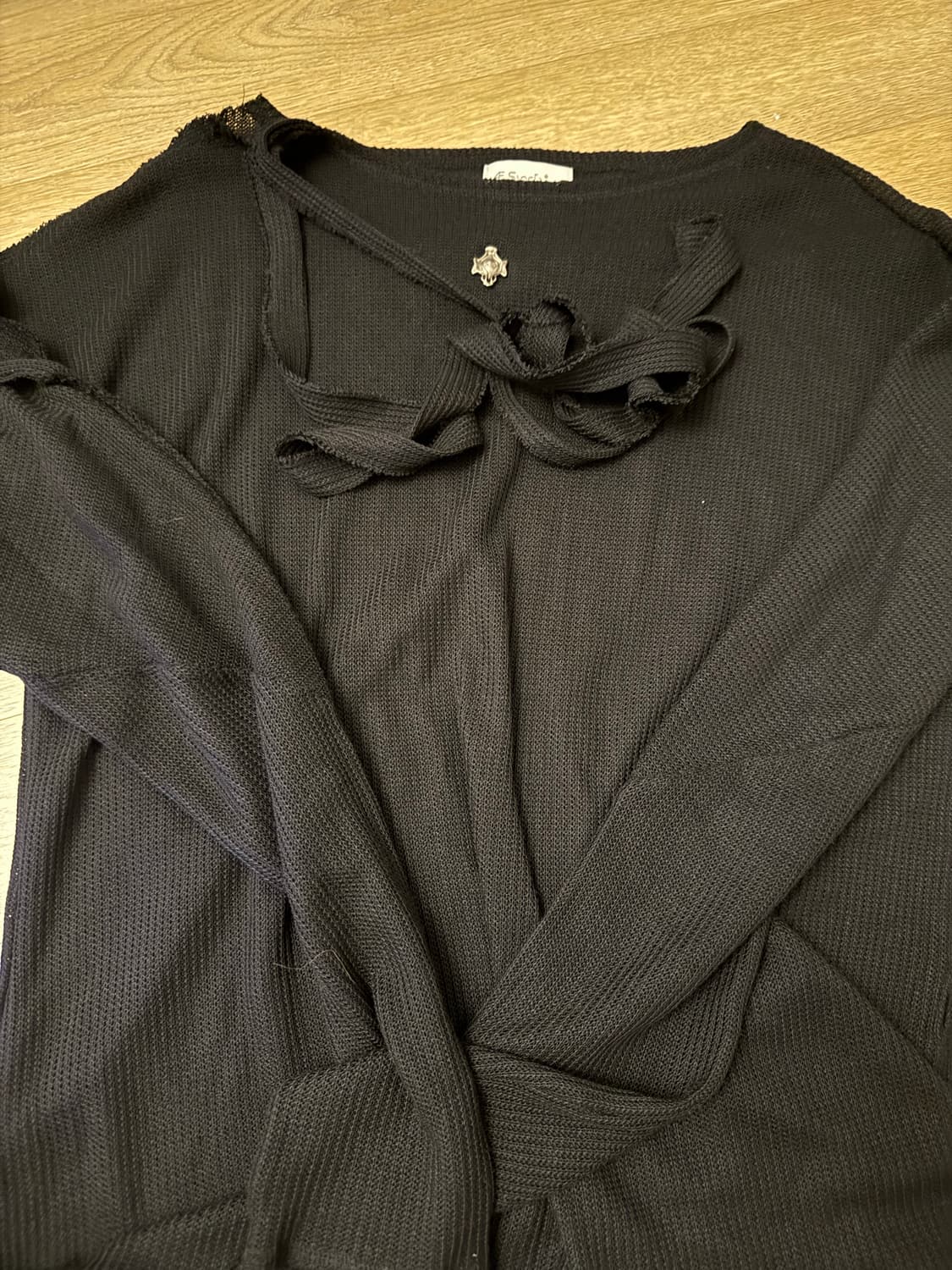 Aesynctx trmmed 니트 탑 블랙 상품이미지2