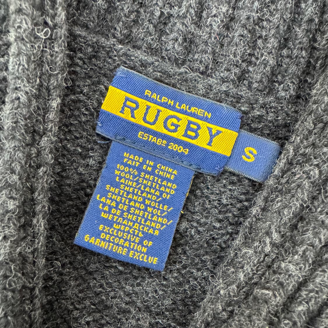여성용 S 폴로 랄프로렌 럭비 차콜 패치 숄카라 니트 가디건  상품이미지5